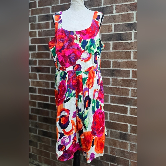 Cato Pink and Orange Sleeveless Sundress - Picture 1 of 8